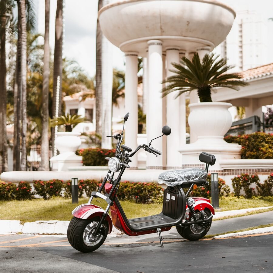 Scooter elétrica em movimento